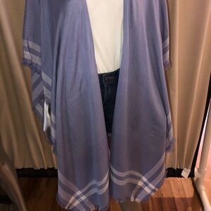NWT Mud Pie blue kimono  with white design